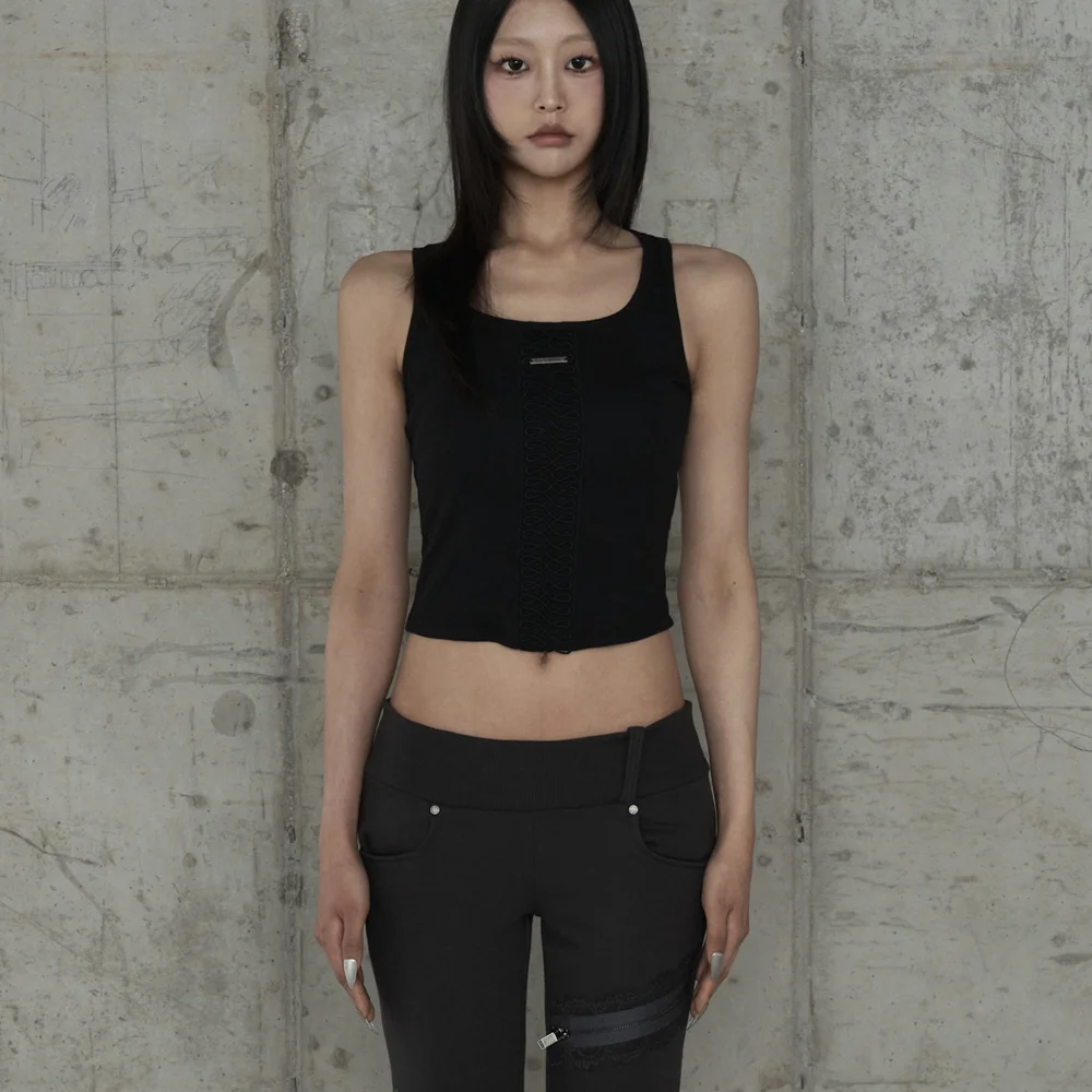 Crochet Point Short Sleeve (Black)