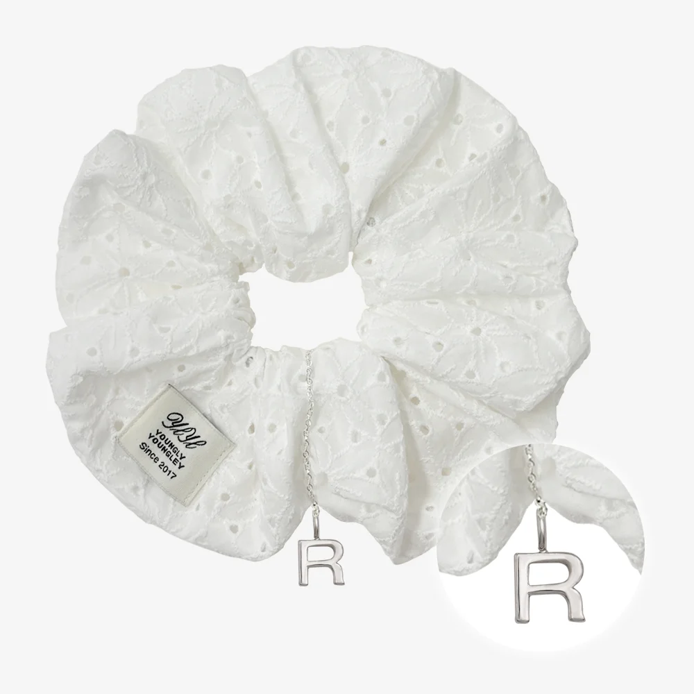Anniversary initial scrunchie, EYELET