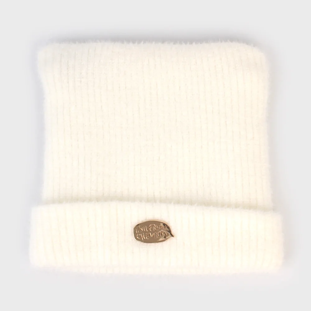 Cat Soft Fur Ivory Beanie 貓耳帽