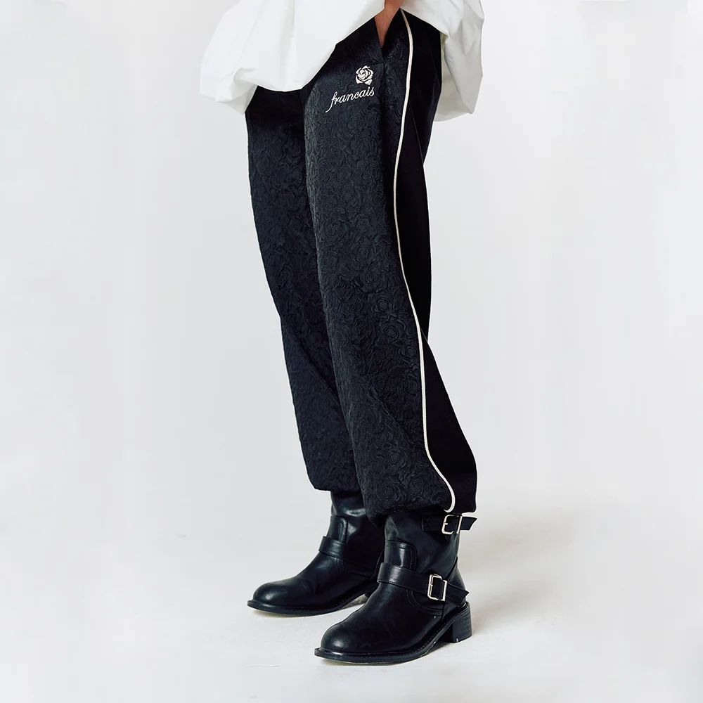 L15 JAQUARD TRACK PANTS(BLACK)