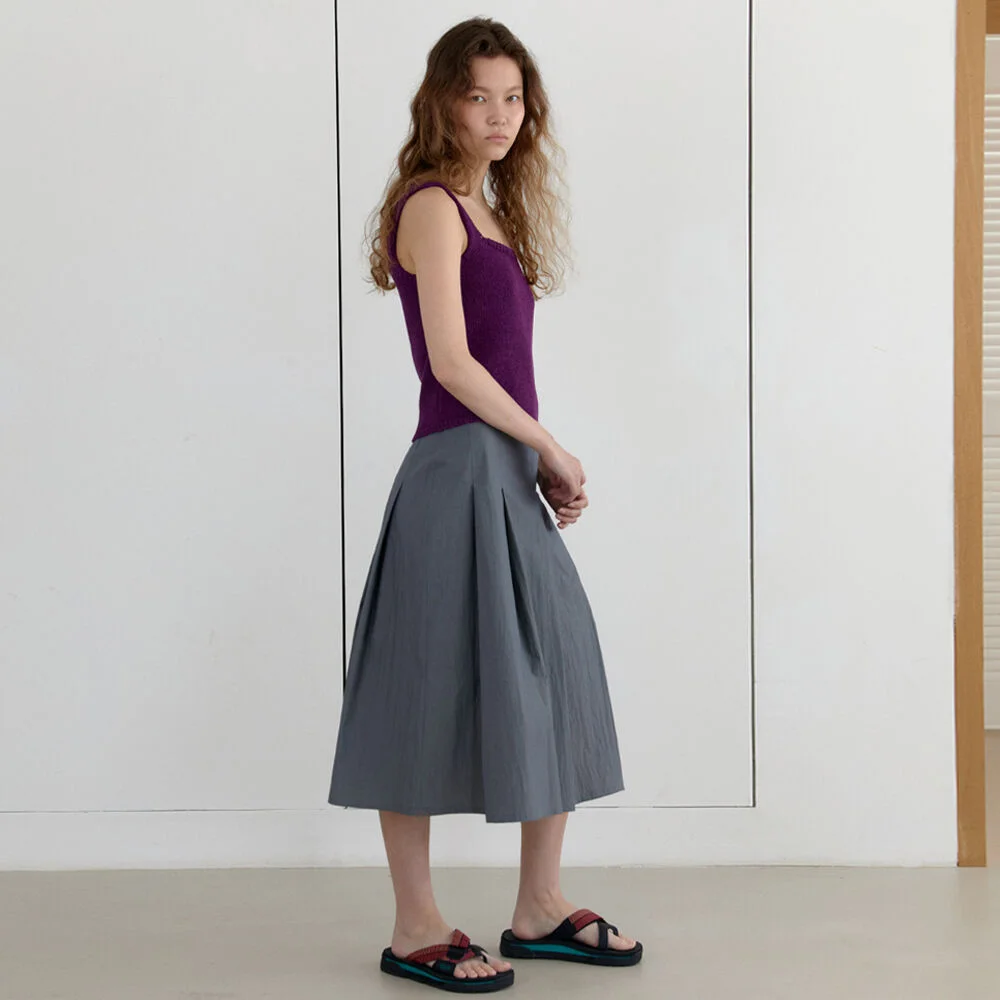 sleeveless knit top - purple