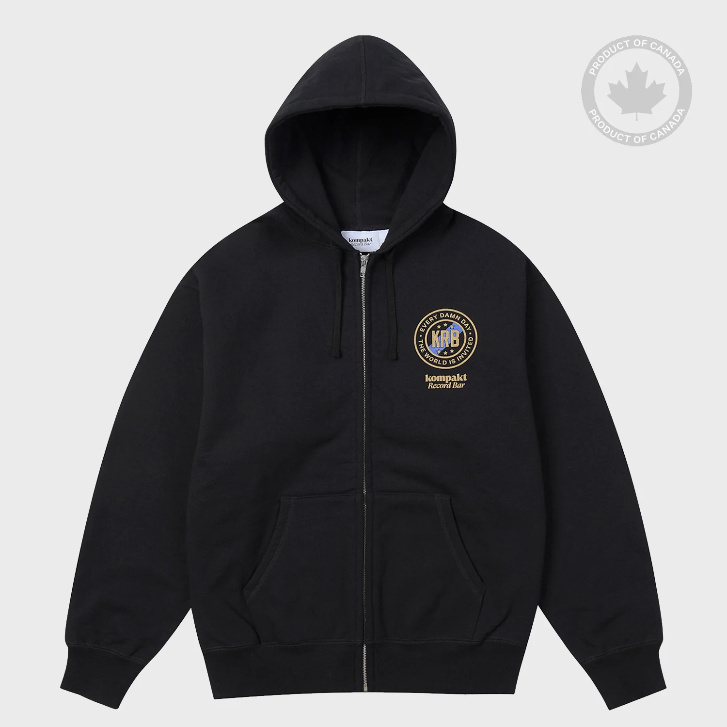 KRB Crest Logo Heavyweight Zip-up Hoodie(500GSM) - Black