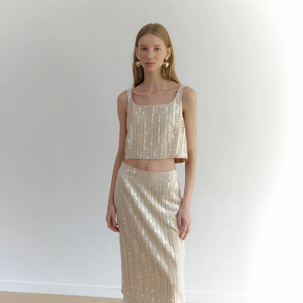 Gliter skirt Ivory