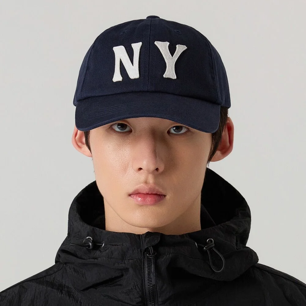 NY 貼布繡 棒球帽 Navy