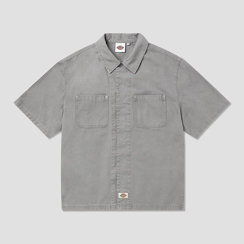 水洗 帆布 帆布 工裝 襯衫 Light Gray