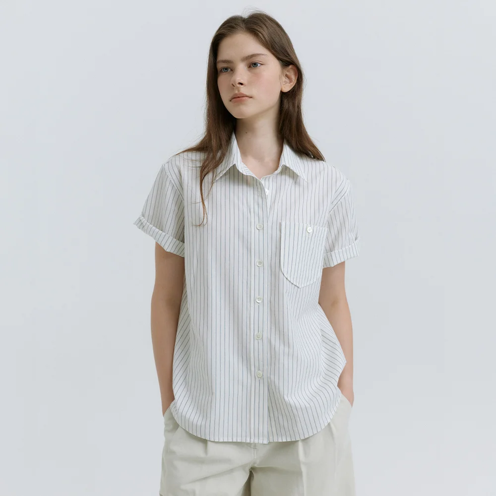 Arden Short Sleeve Shirt (Ivory Stripe)