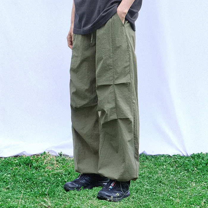 尼龍 雙 褶 科技 褲子-5Color