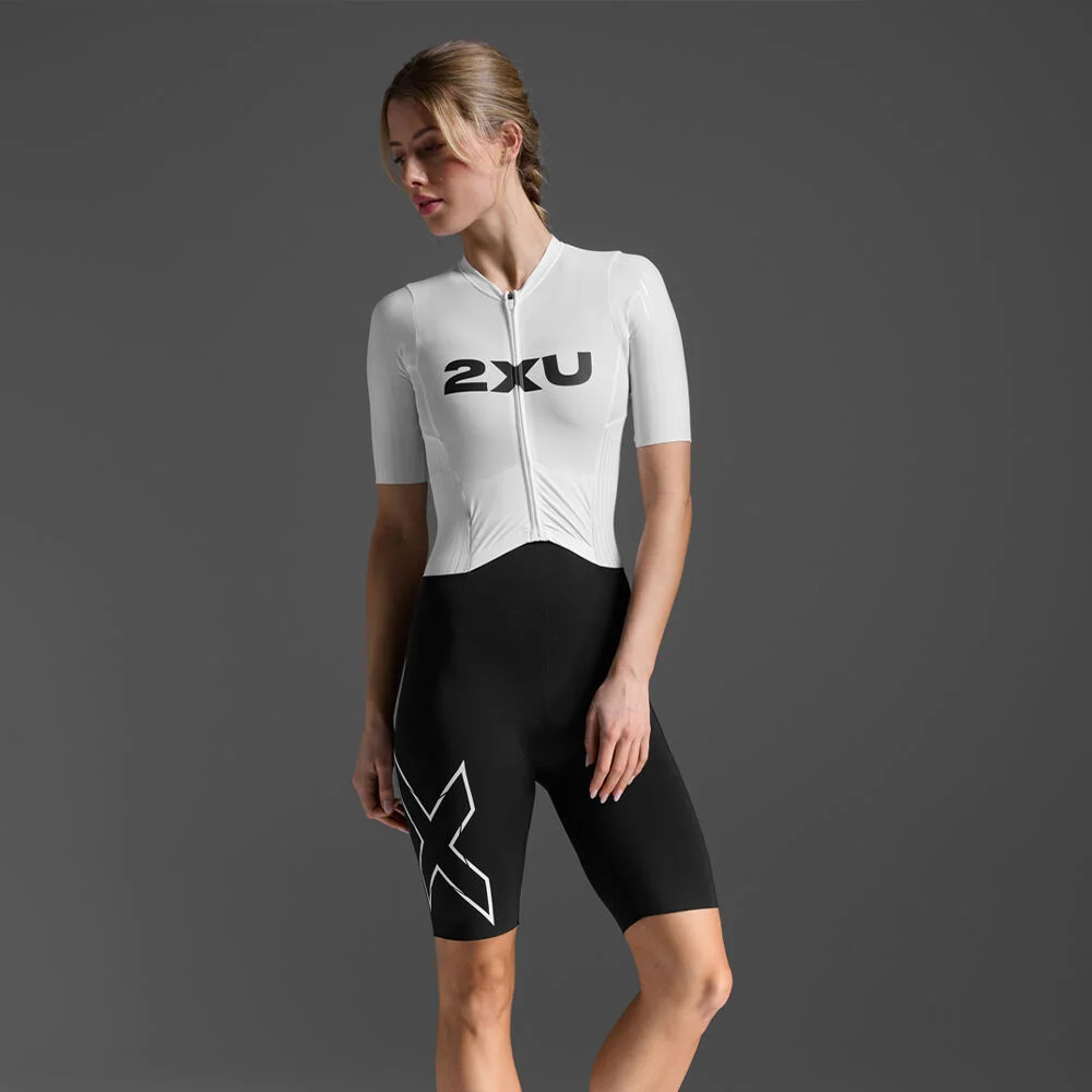 (女裝) 淺 Speed React 有袖款 Trisuit WT7401DBLK-WHT