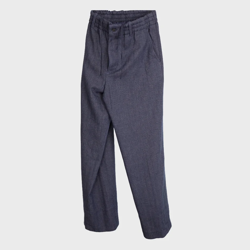 DENIM COTTON EASY TROUSERS