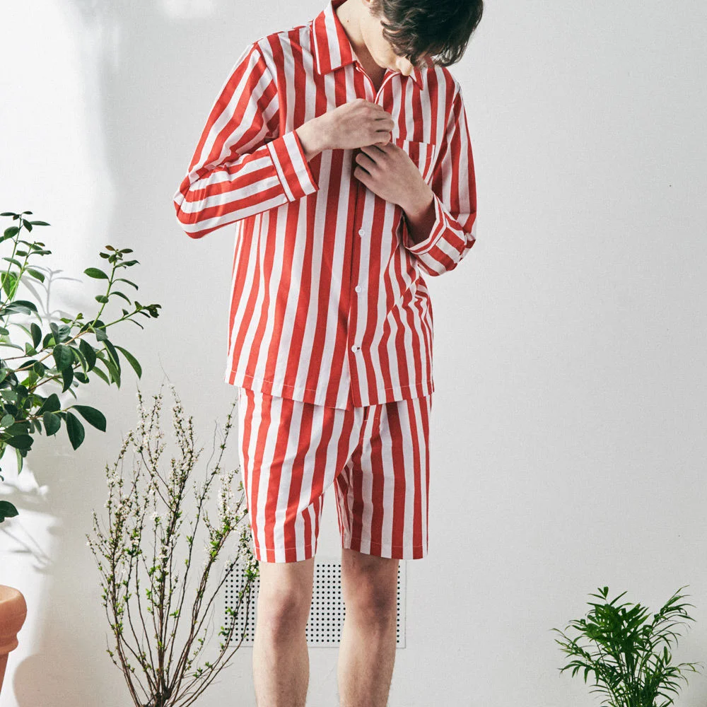 Woody L/S PJ Set Lollipop Stripe Red