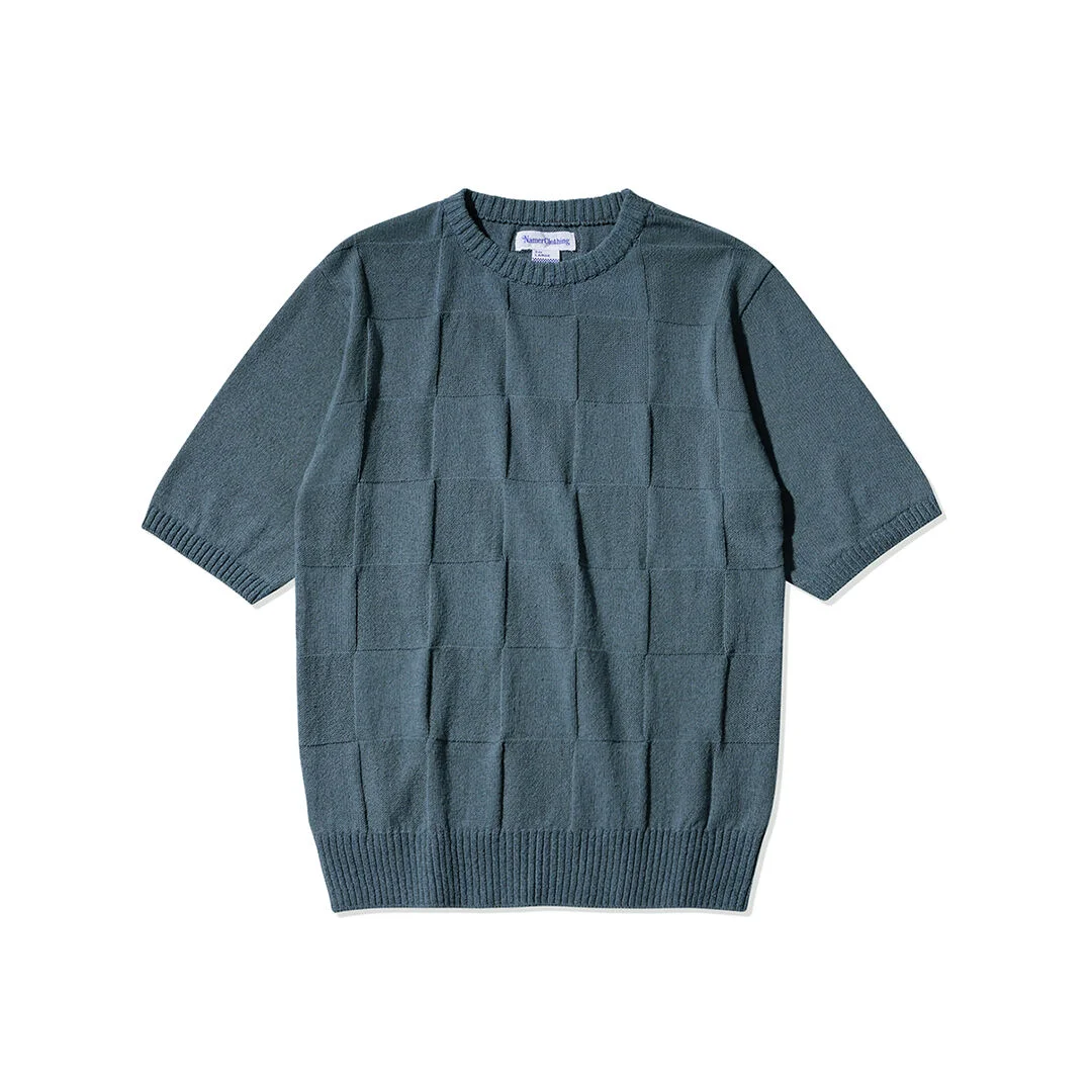 HALF CHECKER KNIT CHARCOAL