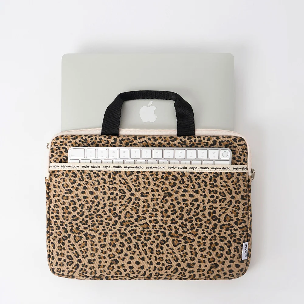 LEOPARD LAPTOP POUCH_豹紋 筆記型電腦 化妝袋 (2 Size / 2 Colors)_ANP1001/ANP2001