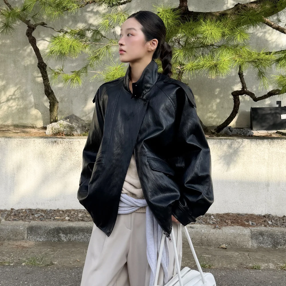 SIOT4208 Edit 皮革 外套_Black