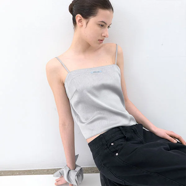 AN SATIN SET-UP SLEEVELESS TOP S (BL-4422)
