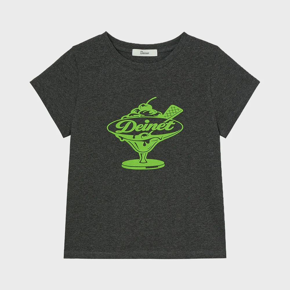 DESSERT GRAPHIC T-SHIRT IN CHARCOAL