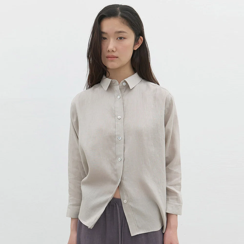 linen blouse -beige