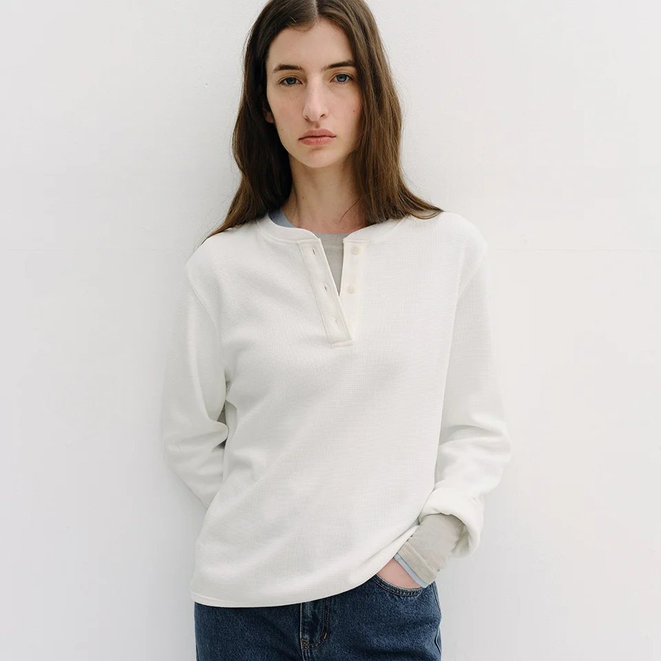 cotton henry waffle t-shirt (off white)