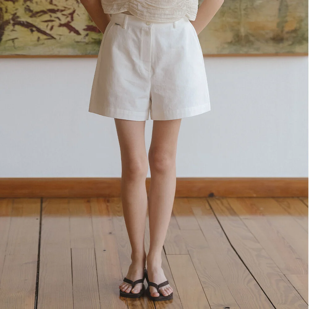 Essential cotton shorts _Ivory