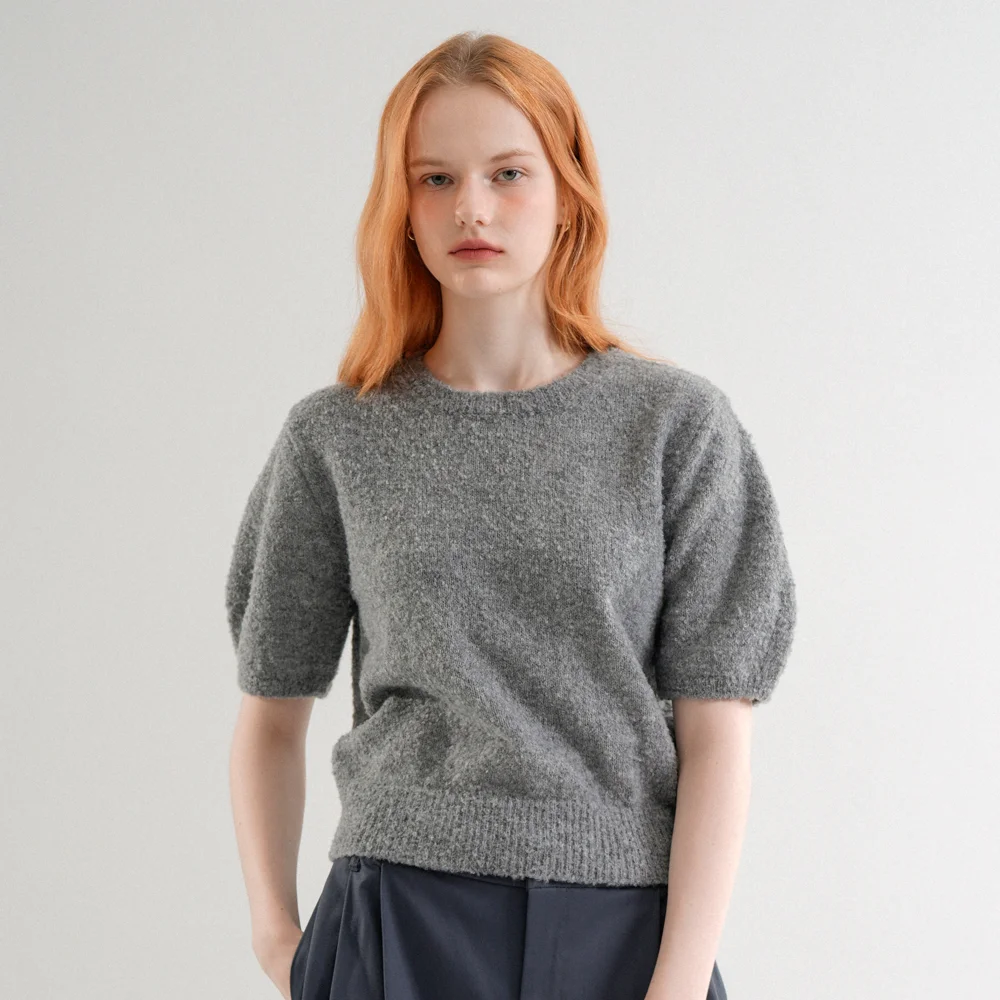 Loop Round Half Knit (Gray)