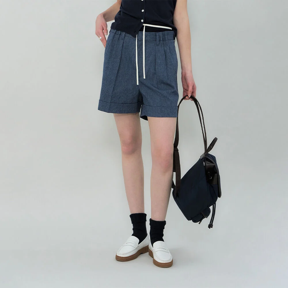 CHLOE CABRA SHORTS (NAVY STRIPE)