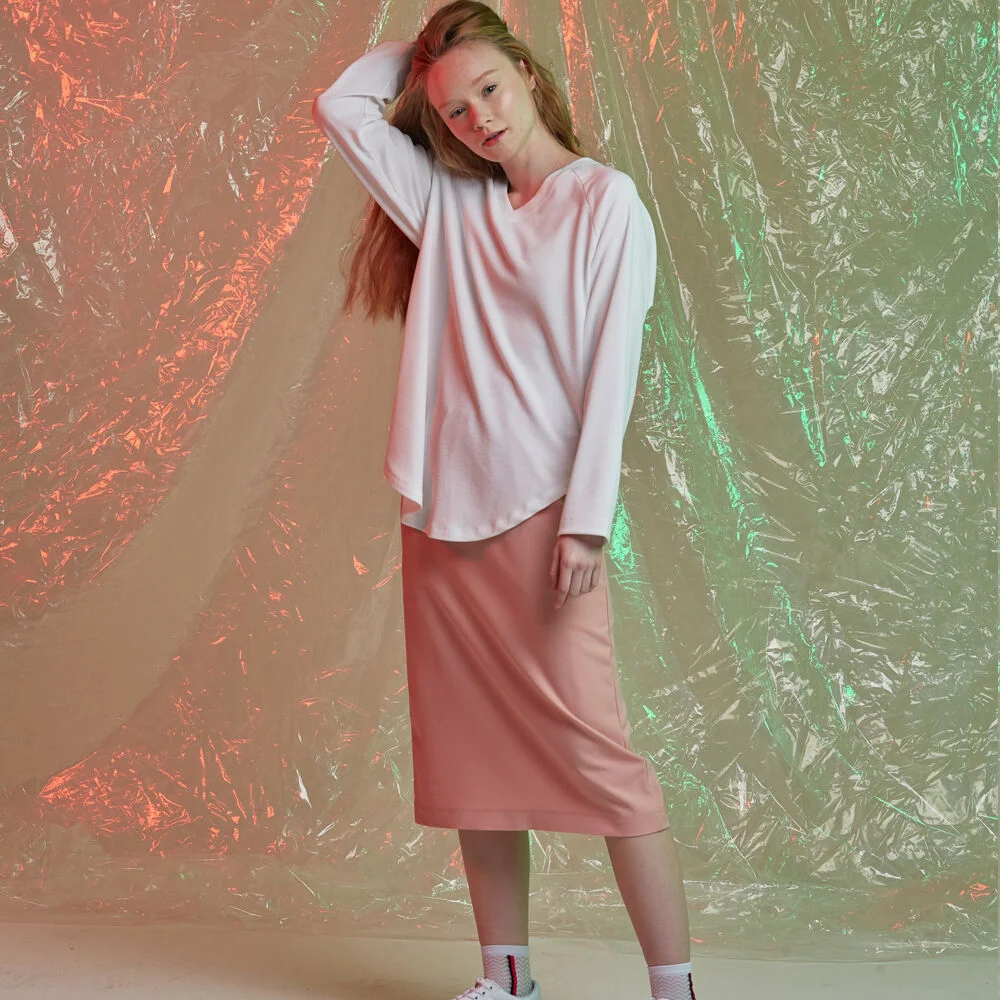 CL FLOWER H LINE BANDING SKIRT PINK