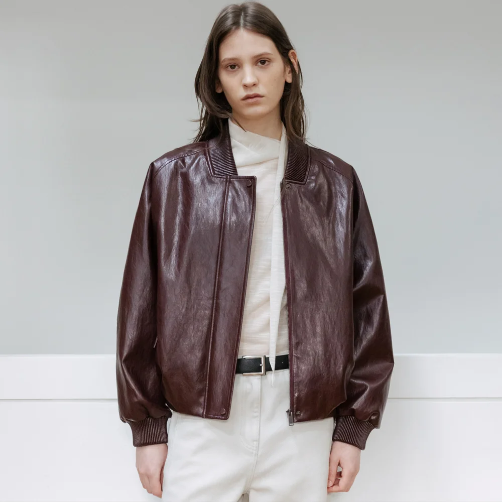 Faux Leather Blouson Jacket SL6SM602-6J