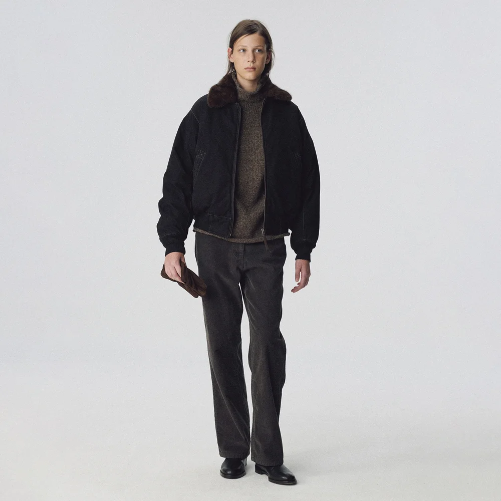 Cocoon corduroy pants (Dusty charcoal)