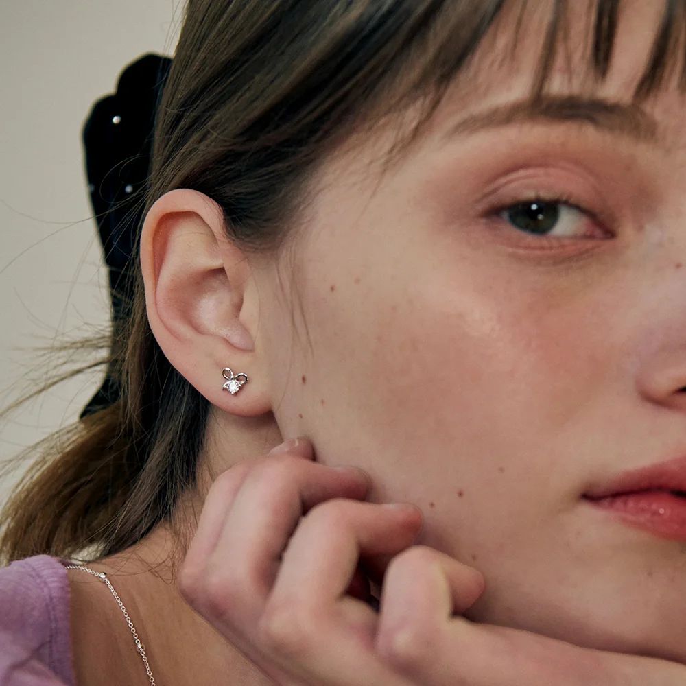 Petit Ribbon Cubic Earrings