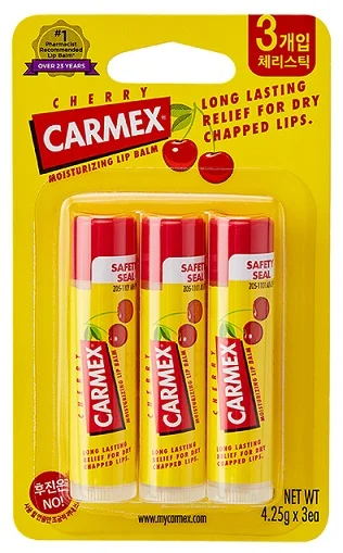 Carmex 保濕 潤唇膏 櫻桃潤唇膏4.25gX3
