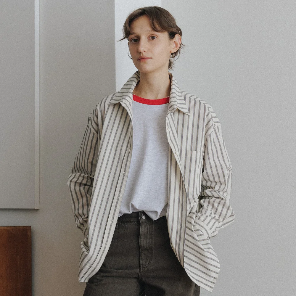 August Stripe Shirt (Cream)