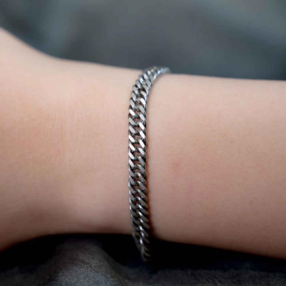 HR 186B_Silver Chain Bracelet (Silver 925)