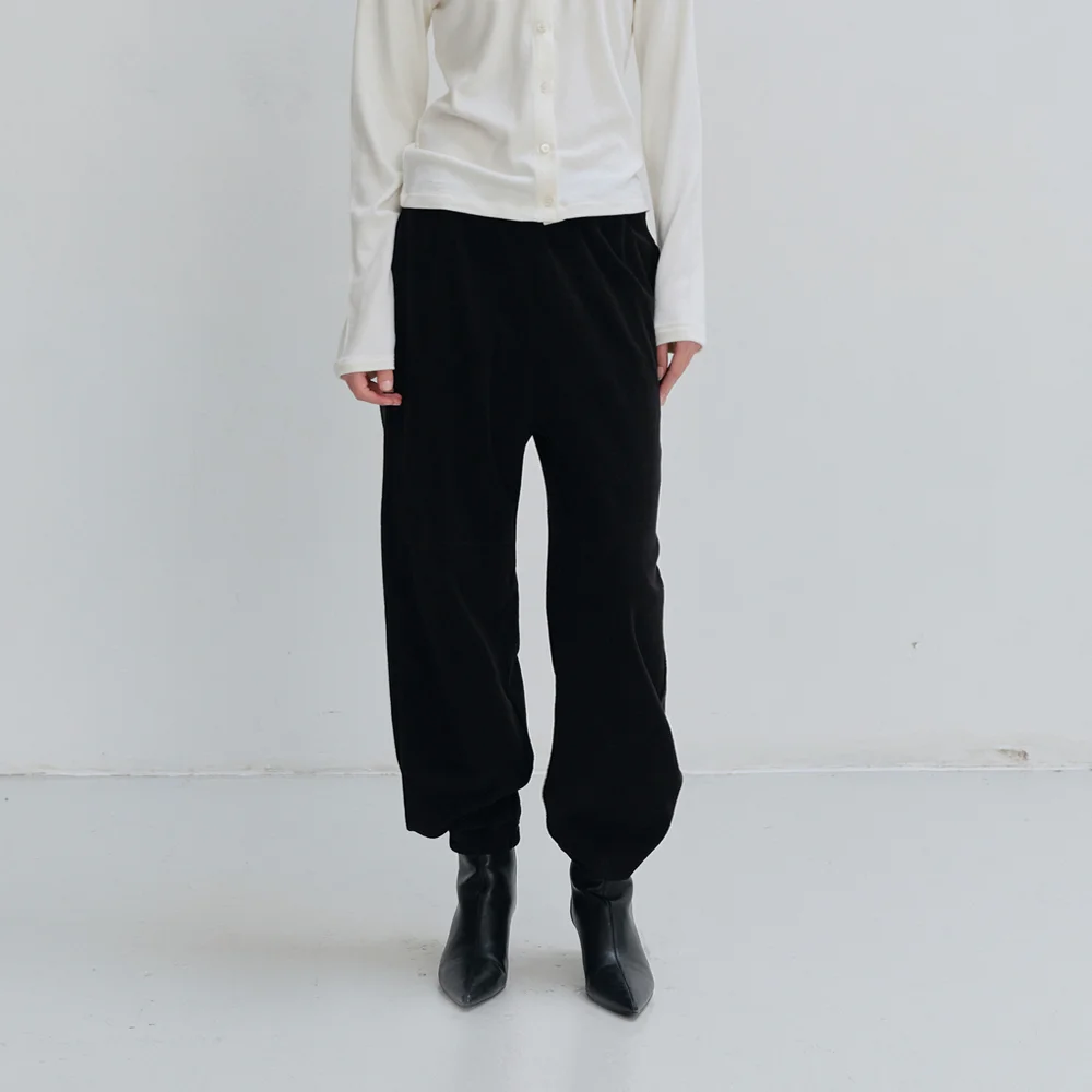 Velour terry jogger pants (black)