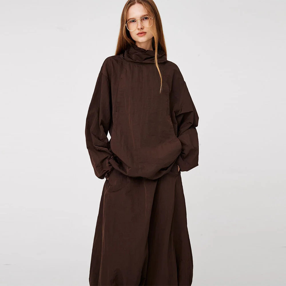 UNISEX, Double Pocket Wind Breaker Top / Cacao
