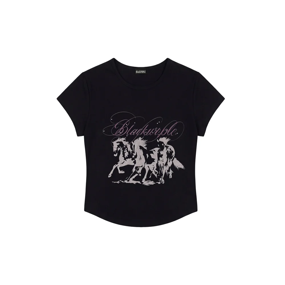 復古 馬 短袖T恤_黑色 Vintage Horse Tee_Black