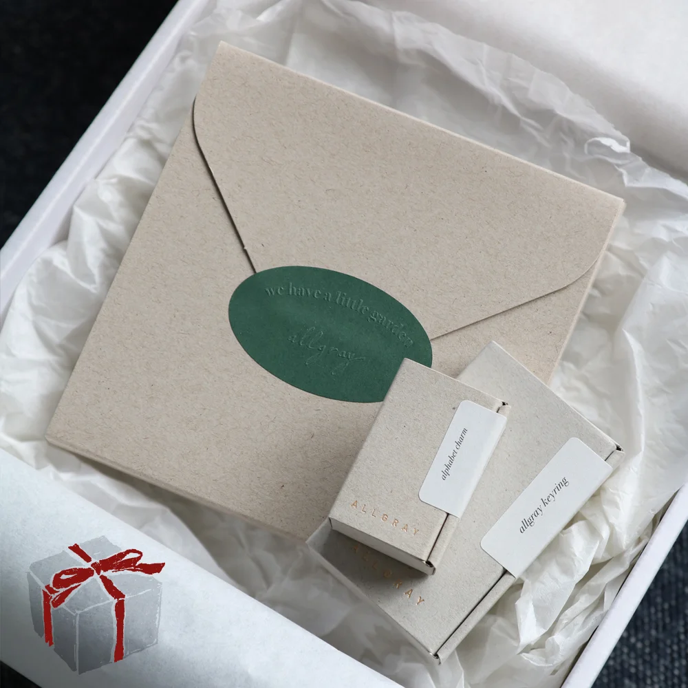 allgray gift set 02 _ 手帕 + Words 鑰匙扣 + 字母吊飾 禮品 套裝