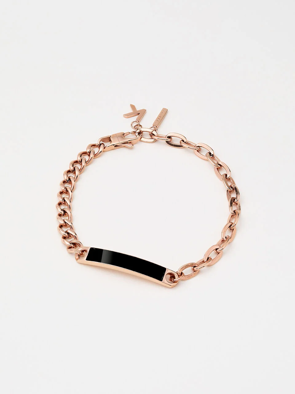 DUALITY CHAIN2CHAIN BRACELET ROSE GOLD BLACK