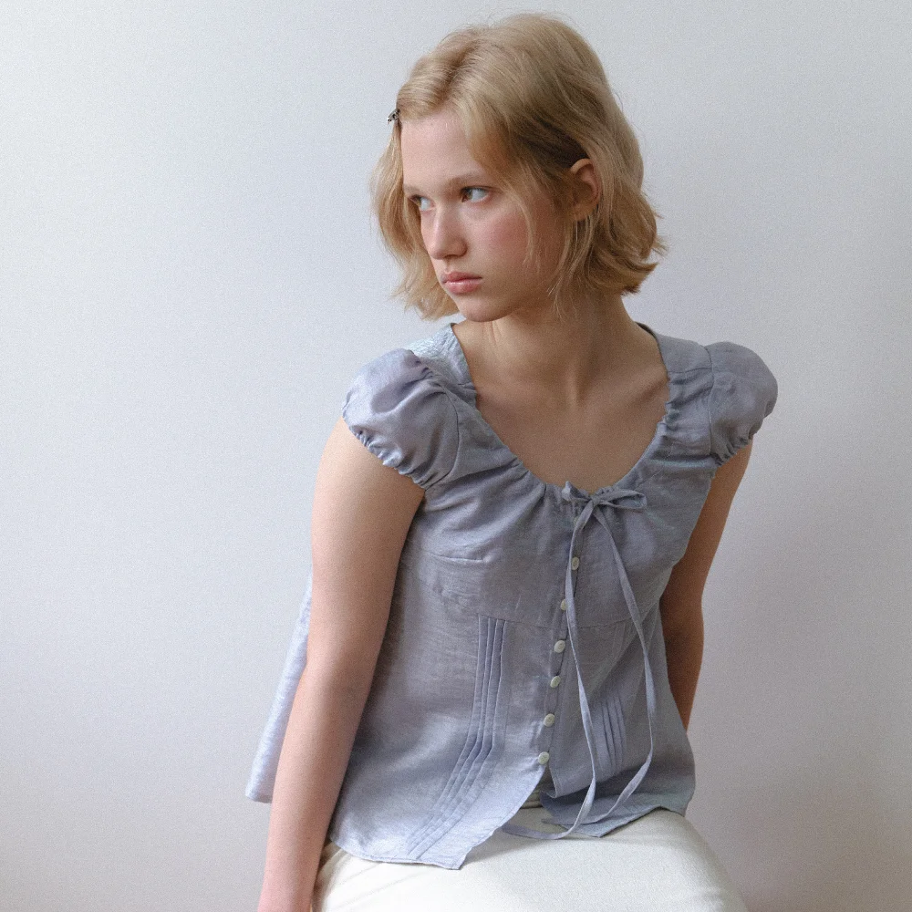 lydia puff blouse_lilac