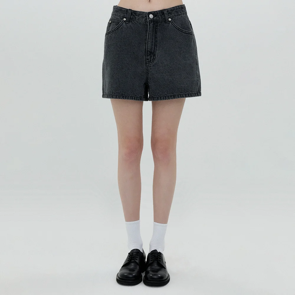 Basic Denim Shorts (Charcoal)