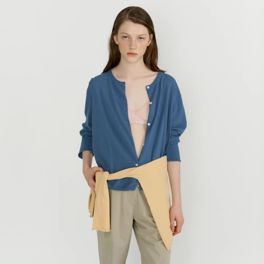 Flow Round Cardigan (Indigo Blue)