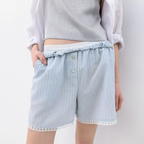 AN MULTI STRIPE SEERSUKER SHORT PANTS (PT-5782)