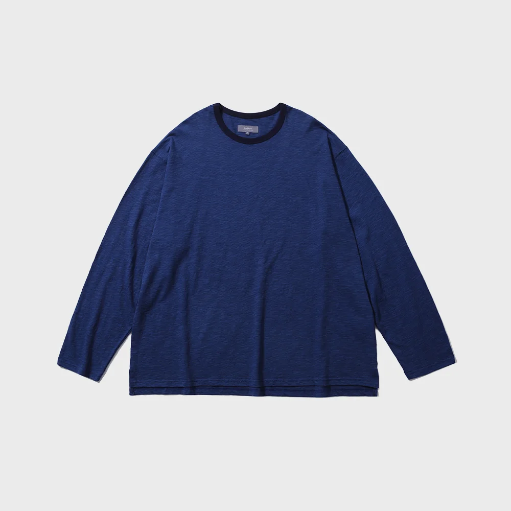 MICRO STRIPE LONG SLEEVE (NAVY)