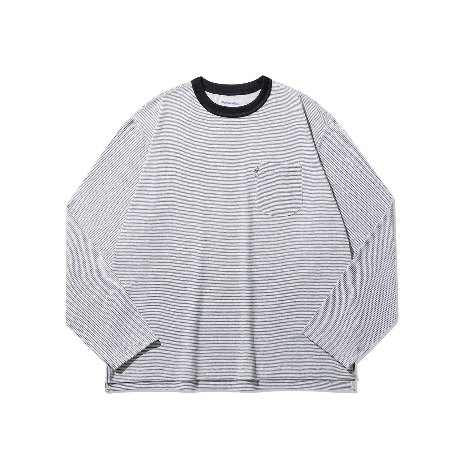 STRIPE POCKET LONG SLEEVE GRAY