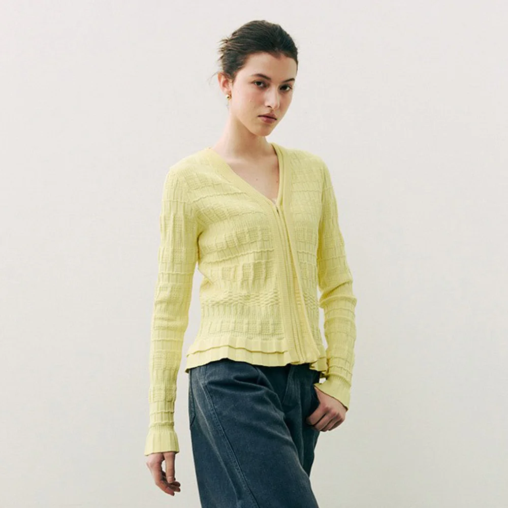 Claire Muse 針織外套 檸檬黃