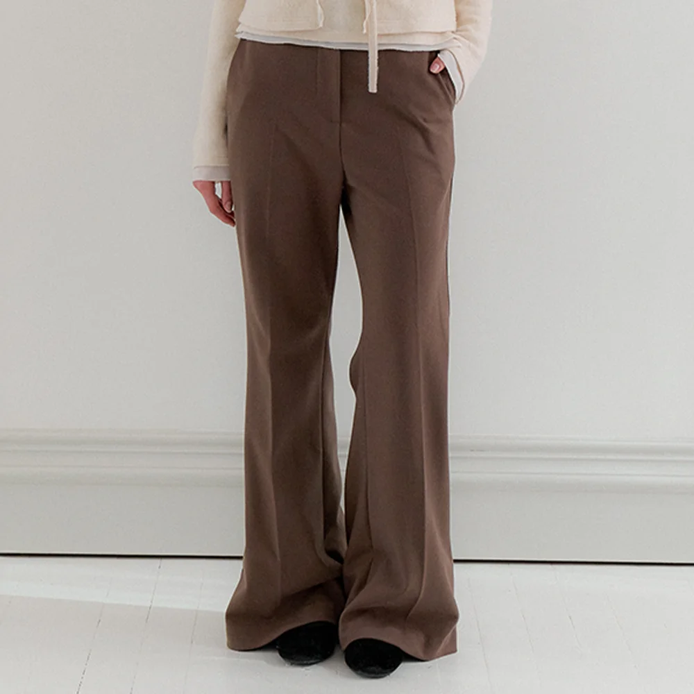 Wool Semi-Wide Pants / Olive Brown(3color)
