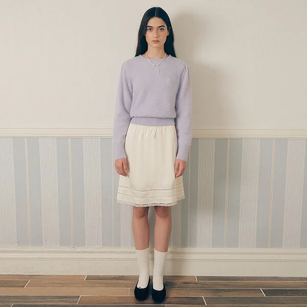 LACE SLIP SKIRT IVORY