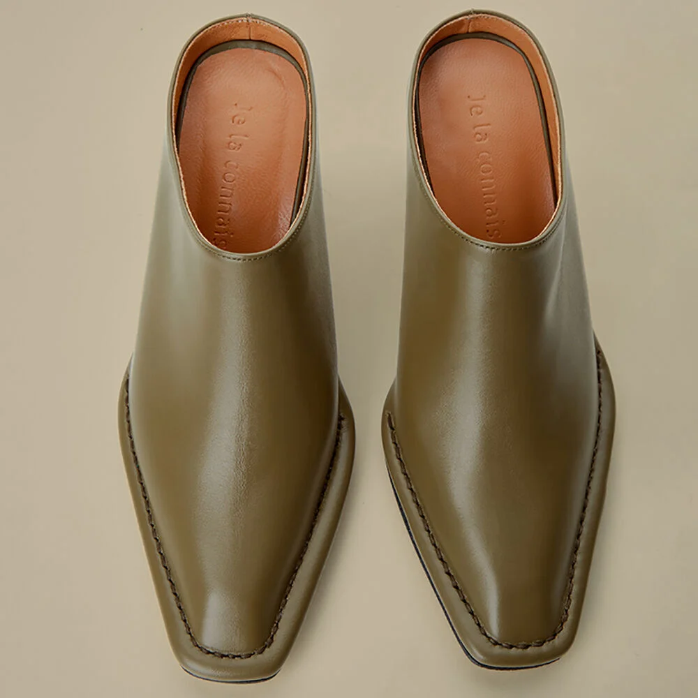 Nantes Mule _Olive Green