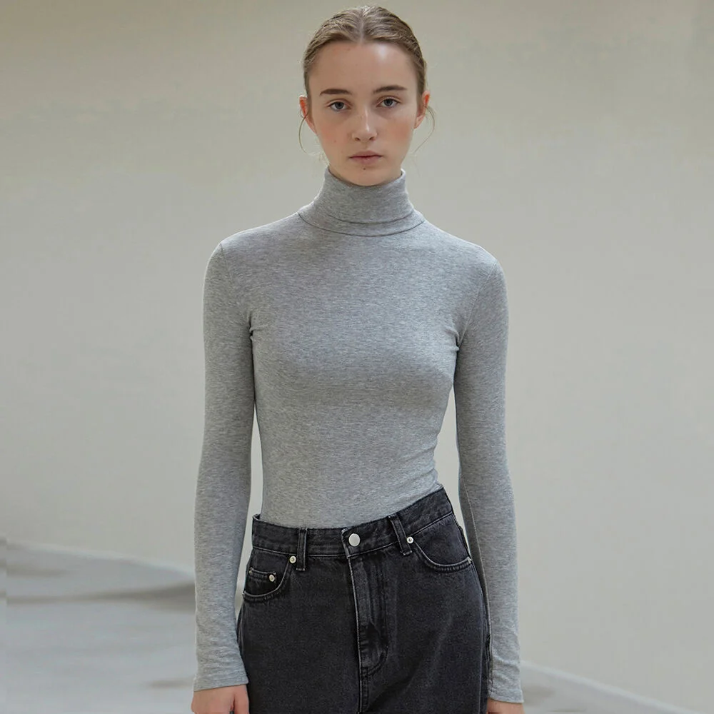 SOFT TURTLENECK KNIT_GRAY
