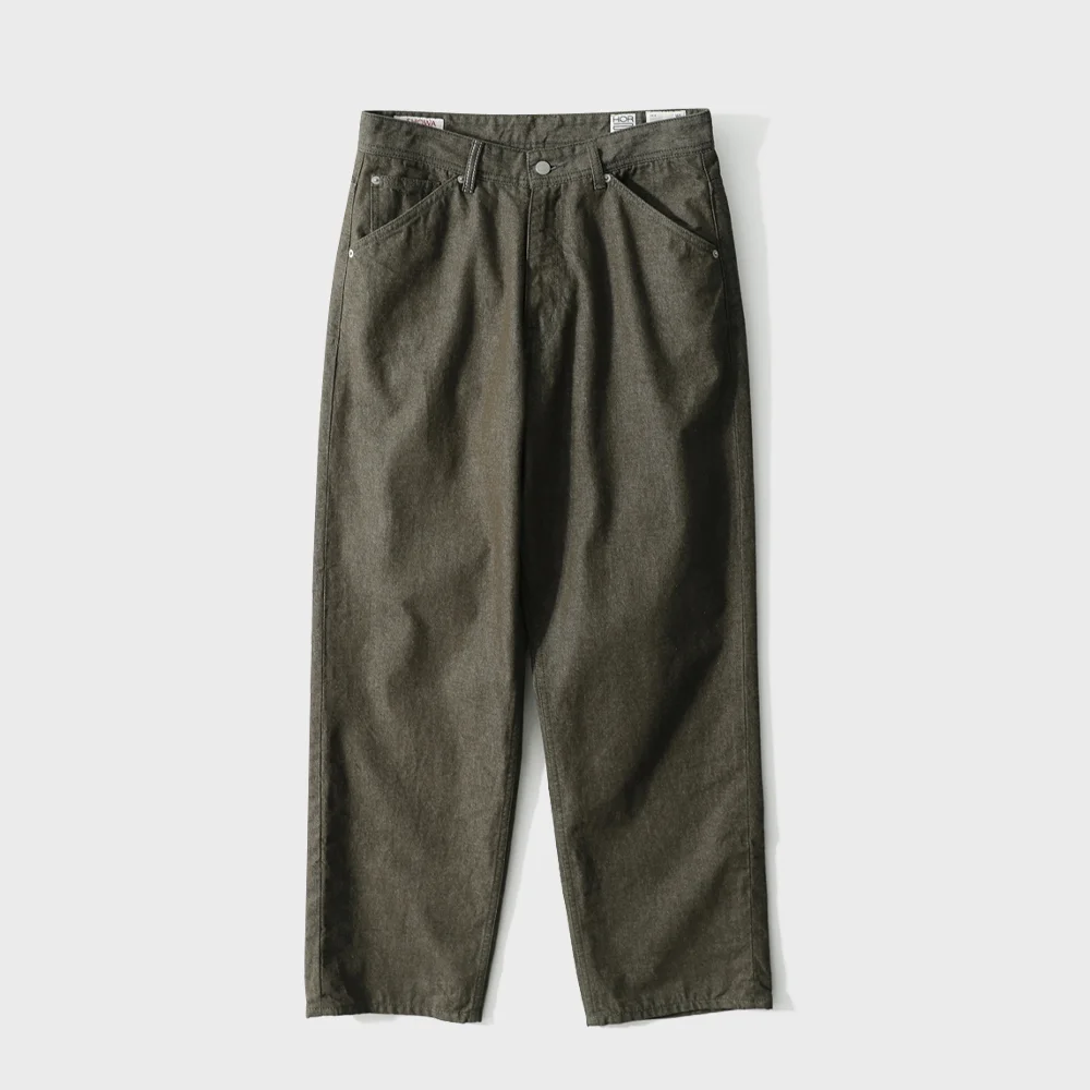 Blueborn Wide Tapered Color Denim Pants Olive