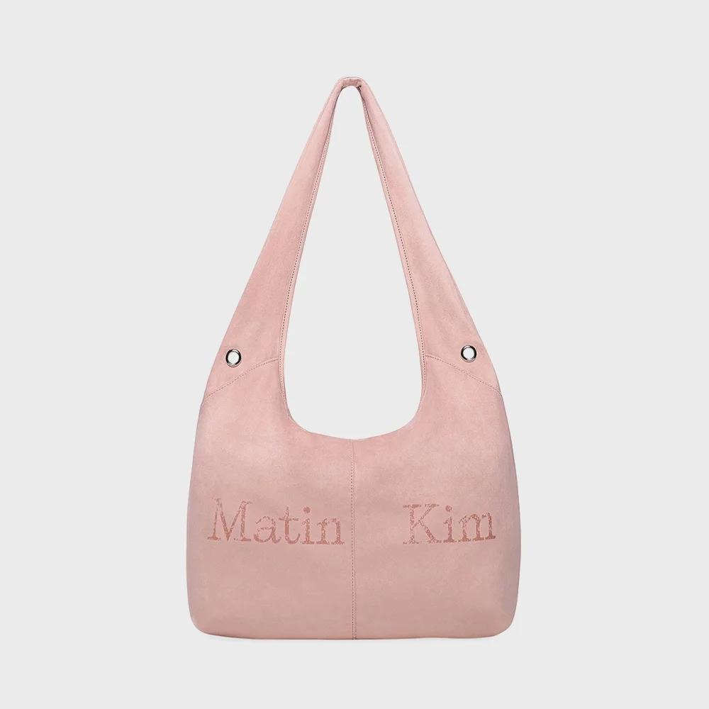 LOGO POINT SUEDE ROUND ECOBAG IN PINK