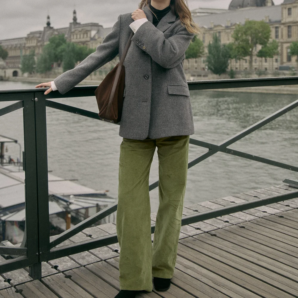 French Corduroy Pants Olive